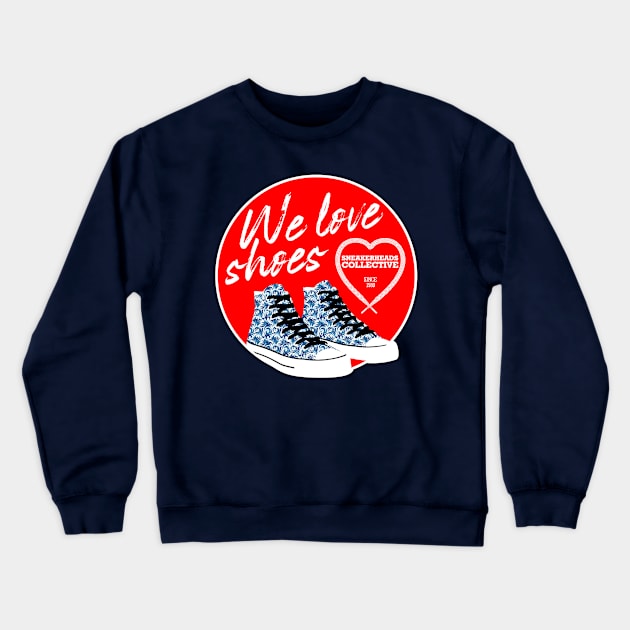 We Love Shoes Red Crewneck Sweatshirt by CreativeWear